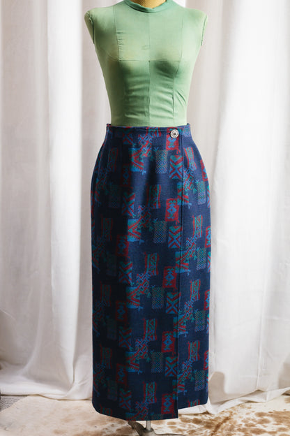 80's Pendleton Wool Maxi Wrap Skirt