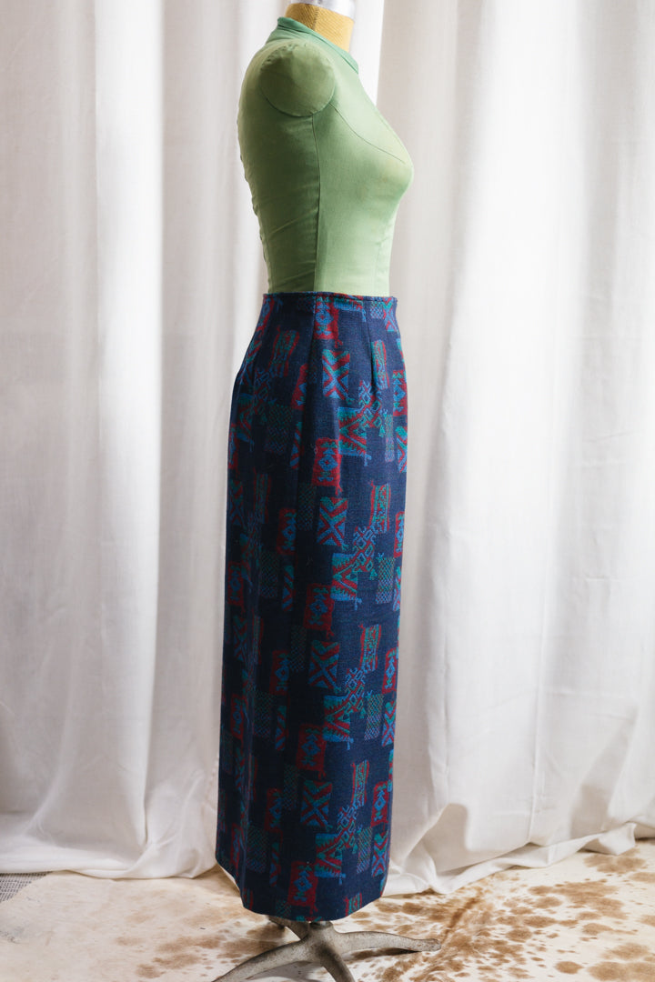 80's Pendleton Wool Maxi Wrap Skirt
