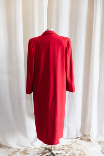 80's Fleurette x Nordstrom Gallery Cherry Red Wool Trench