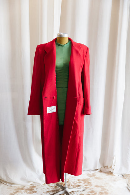 80's Fleurette x Nordstrom Gallery Cherry Red Wool Trench