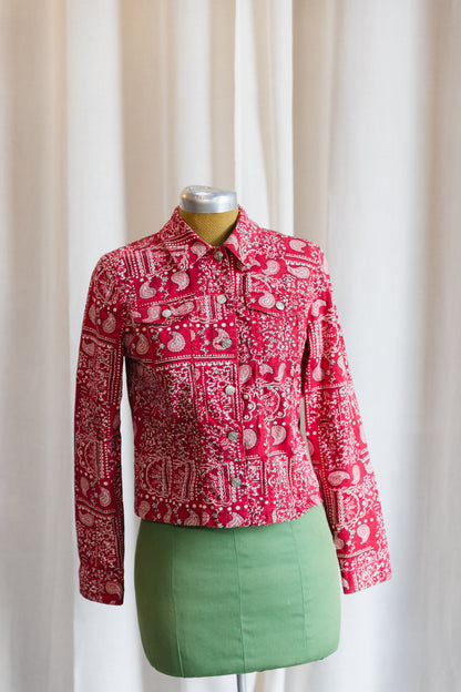 90's Bandana Print Denim Jacket