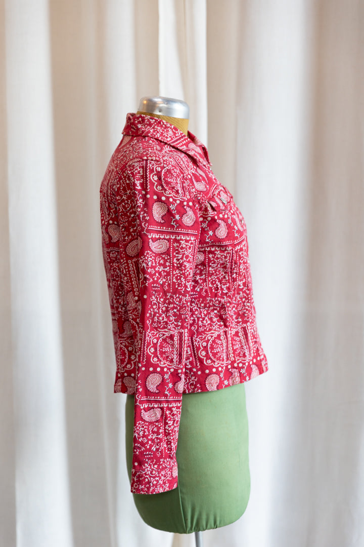 90's Bandana Print Denim Jacket