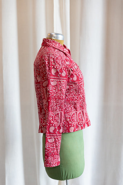 90's Bandana Print Denim Jacket