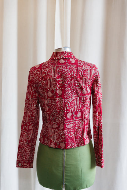 90's Bandana Print Denim Jacket