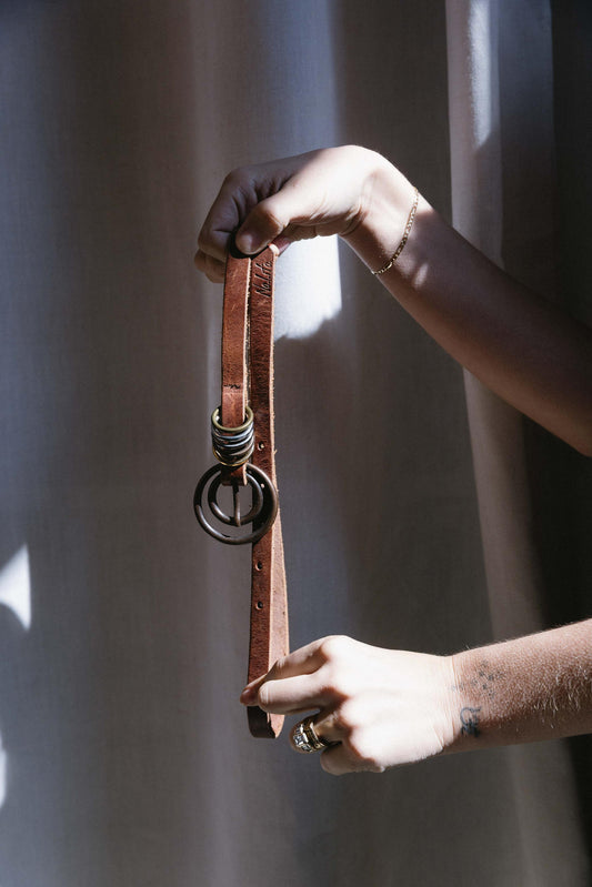 80's Stacked Metal Ring Thin Belt