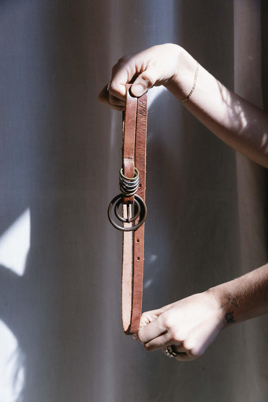 80's Stacked Metal Ring Thin Belt