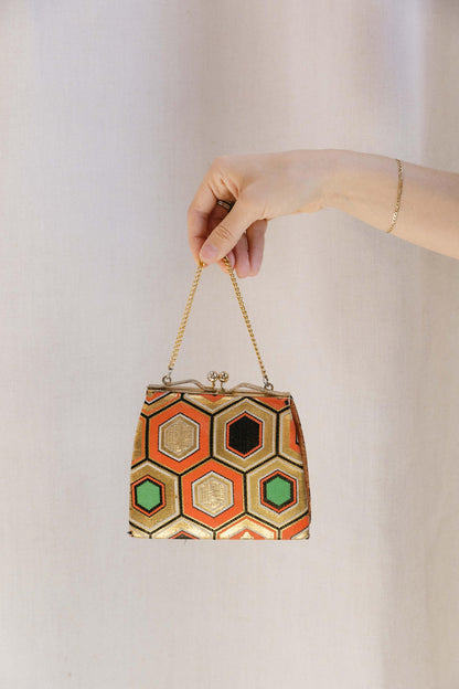 Vintage 1950s Japanese Hexagon Chain Handbag