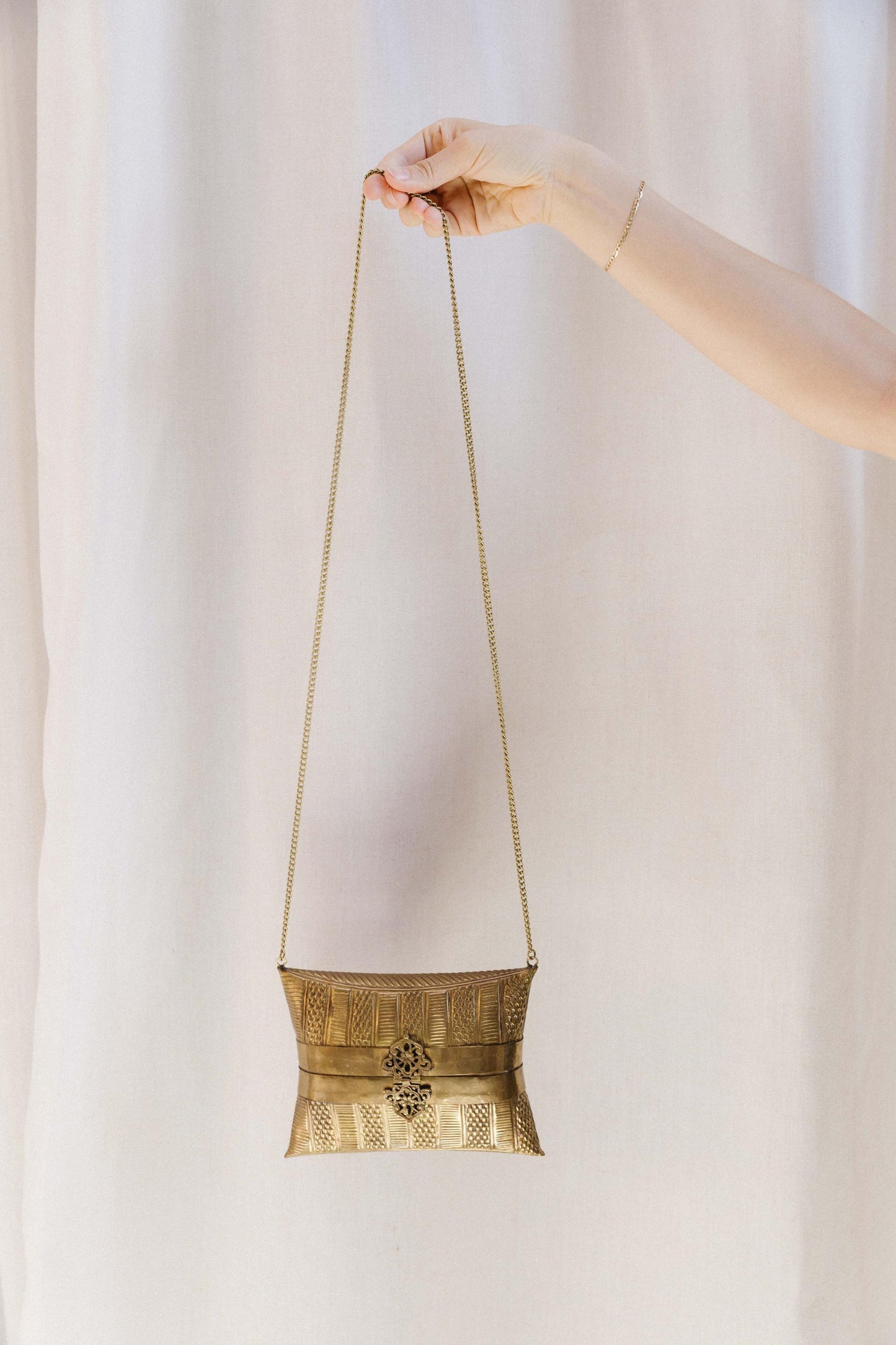 1930's Brass Pillow Purse Evening Bag
