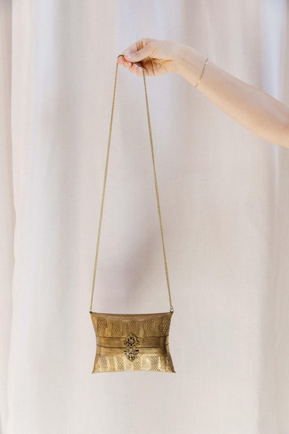 1930's Brass Pillow Purse Evening Bag
