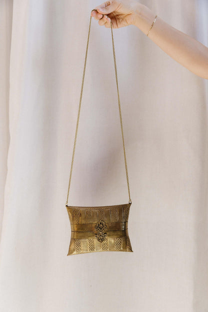 1930's Brass Pillow Purse Evening Bag