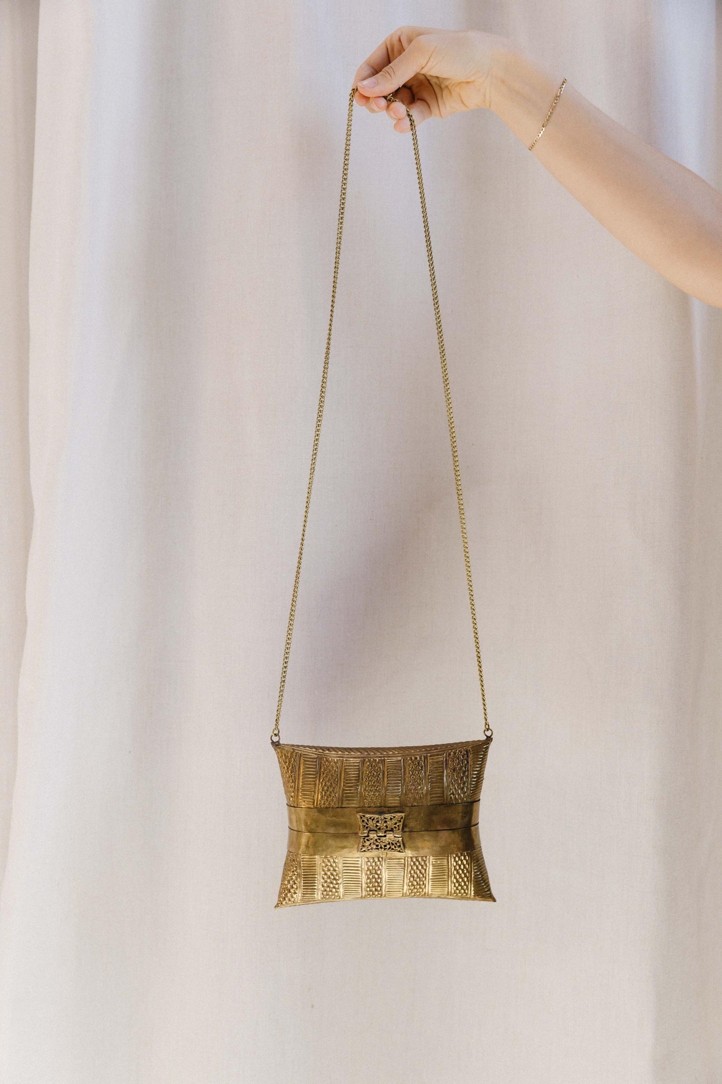 1930's Brass Pillow Purse Evening Bag
