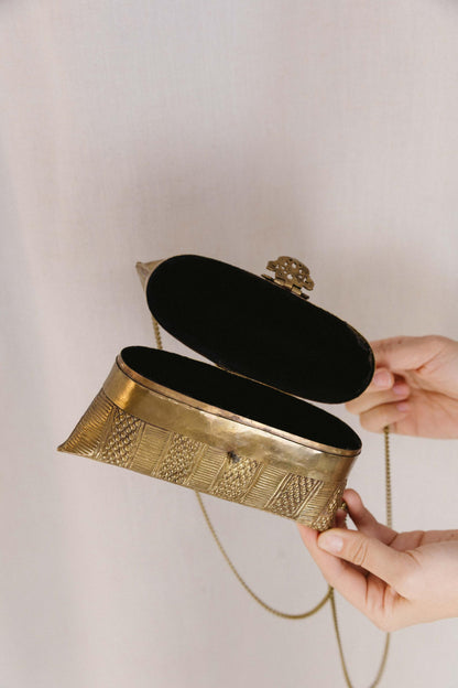 1930's Brass Pillow Purse Evening Bag