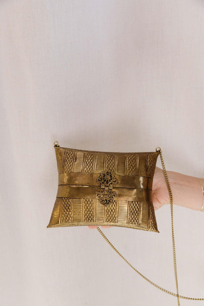 1930's Brass Pillow Purse Evening Bag
