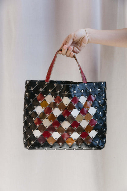 Vintage Woven Austrian Leather Tote Bag