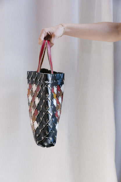 Vintage Woven Austrian Leather Tote Bag