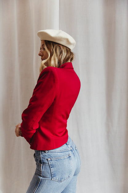 90's Wool Red Double Breasted Blazer