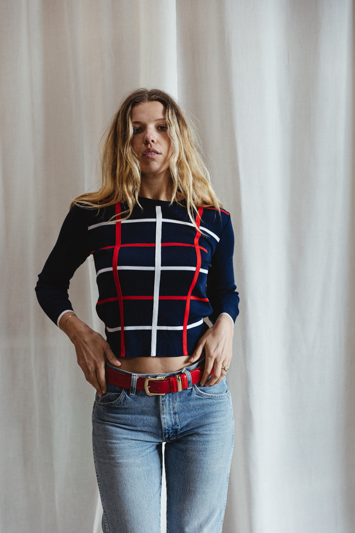 80's RODIER Paris Geometric Top
