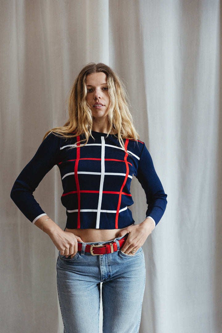 80's RODIER Paris Geometric Top