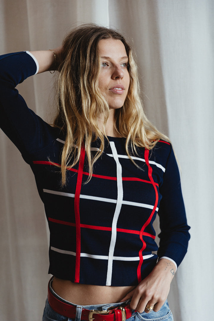 80's RODIER Paris Geometric Top