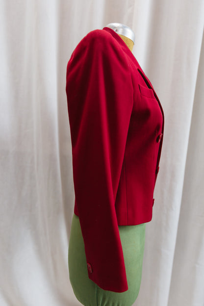 90's Wool Red Double Breasted Blazer