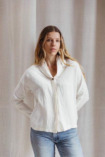 80's Gianni Versace Drape Neck Collar Blouse